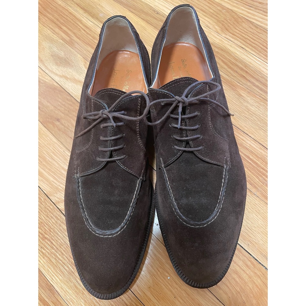 Sutor Mantellassi Louis Boston Brown Suede Apron Toe Oxfords Mens 10‎ Made Italy